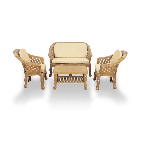 RFL Plastic Sofa 4 Pcs Set With Foam Sandal Wood 88764