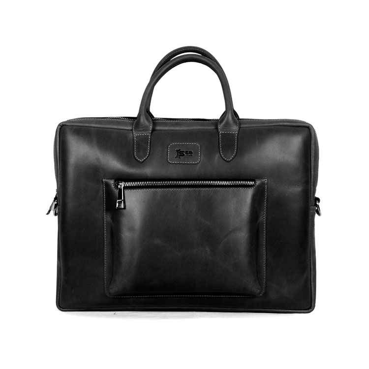 Black Leather Laptop Bag SBLB447